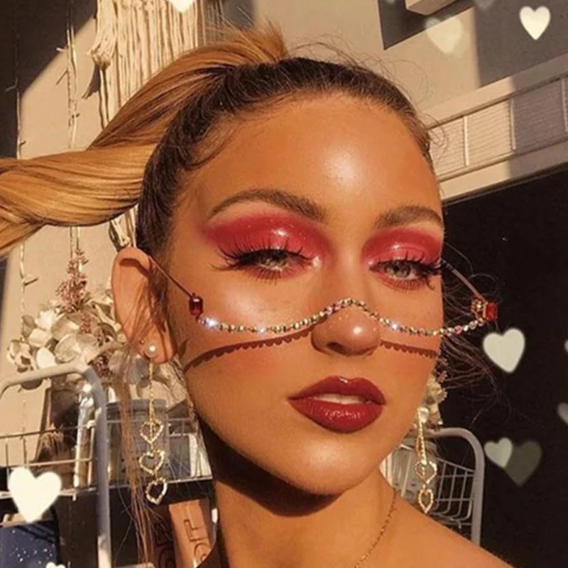 Luxury Fashion Diamond eyeglasses Frame Luxurious Colored Glasses with Rhinestones Eyes Jewelry Accessories Wholesale