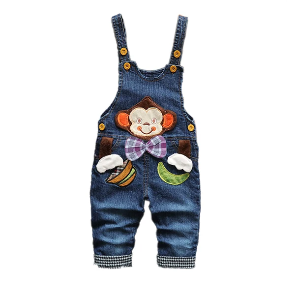 
2019 spring and autumn cartoon monkey banana strap trousers baby 