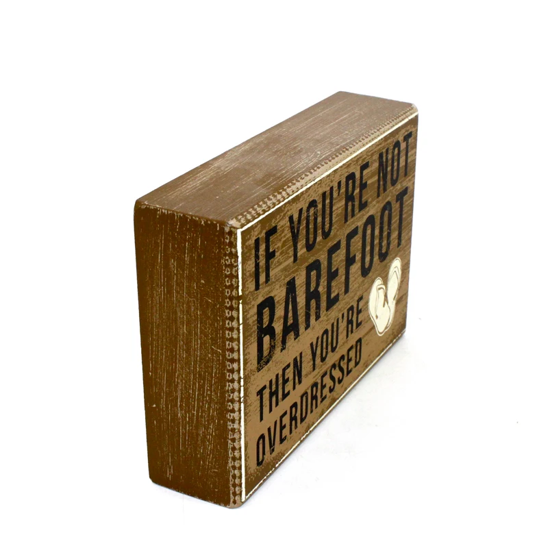 Custom Cheap sale funny home wall decor wood framed rustic hanging wall art plaque sign