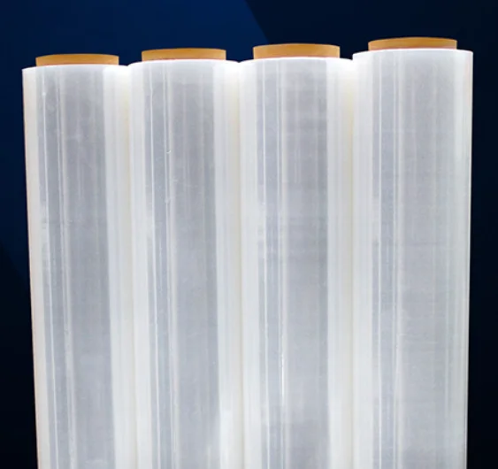 Factory price 12micron clear stretch wrap PE transparent plastic film lamination Jumbo roll LLDPE packing box pallet
