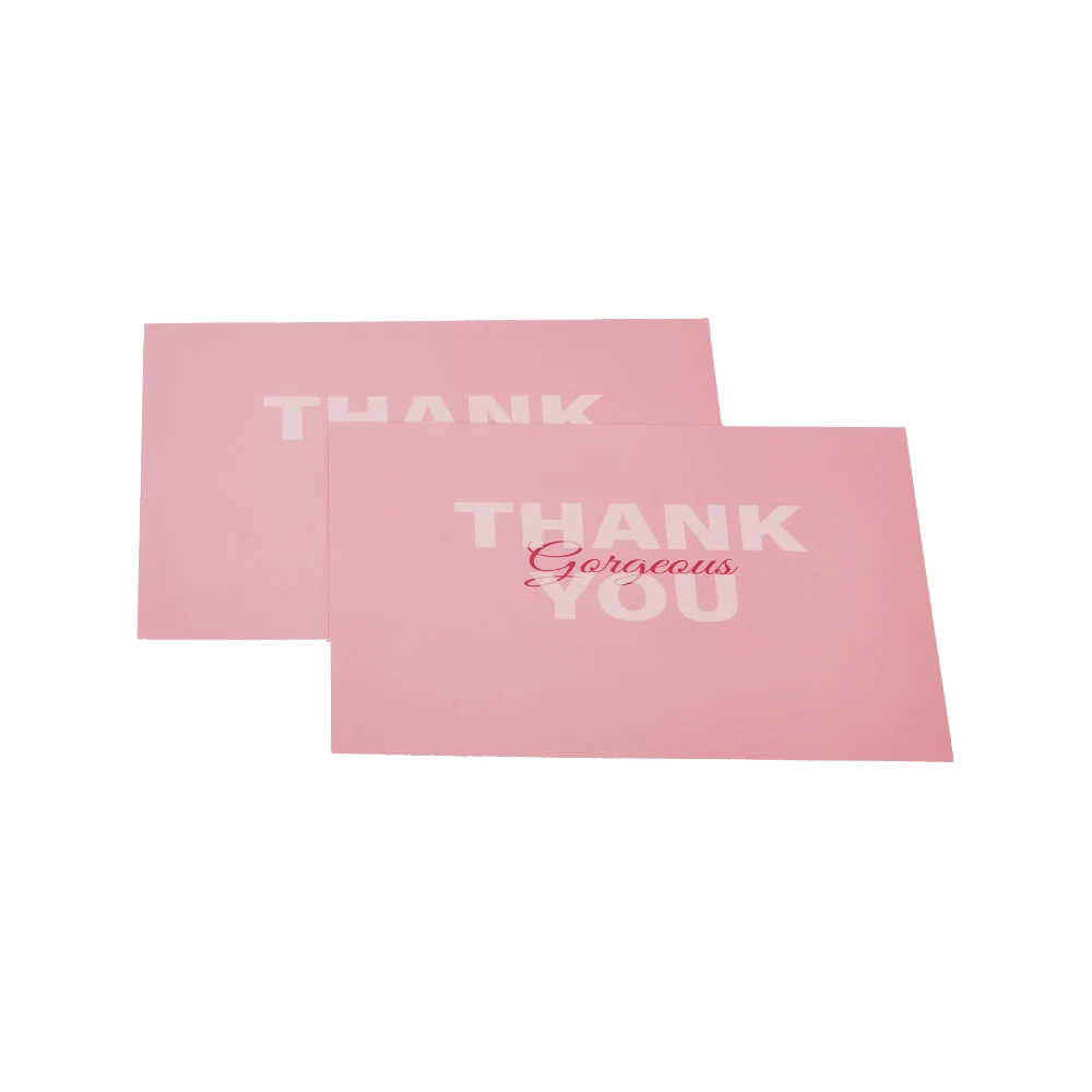 Custom Logo Blush Pink Ecommerce Business Parcel Insert Shopping Thank You for Your Order Purchase Card