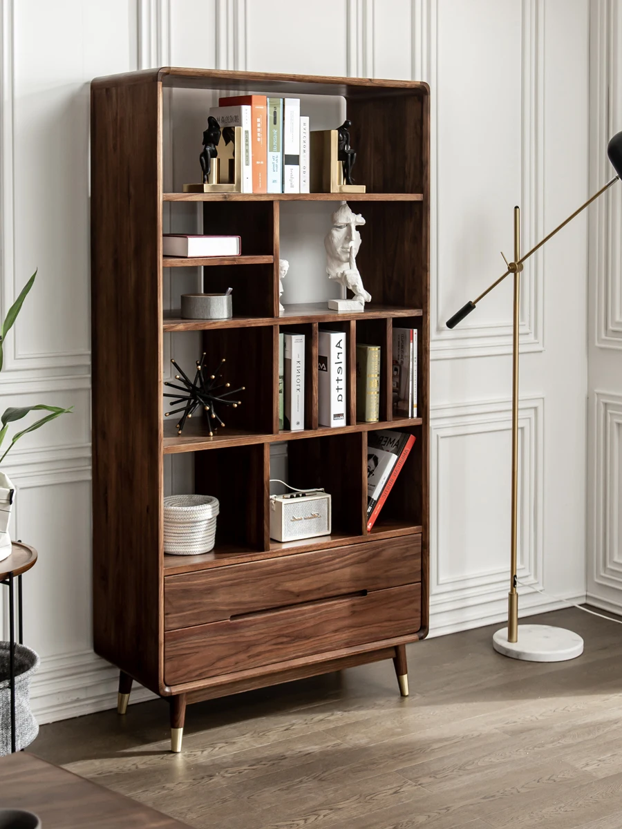 Modern minimalist design style solid color can be combined with custom bedroom storage cabinet solid wood bookcase