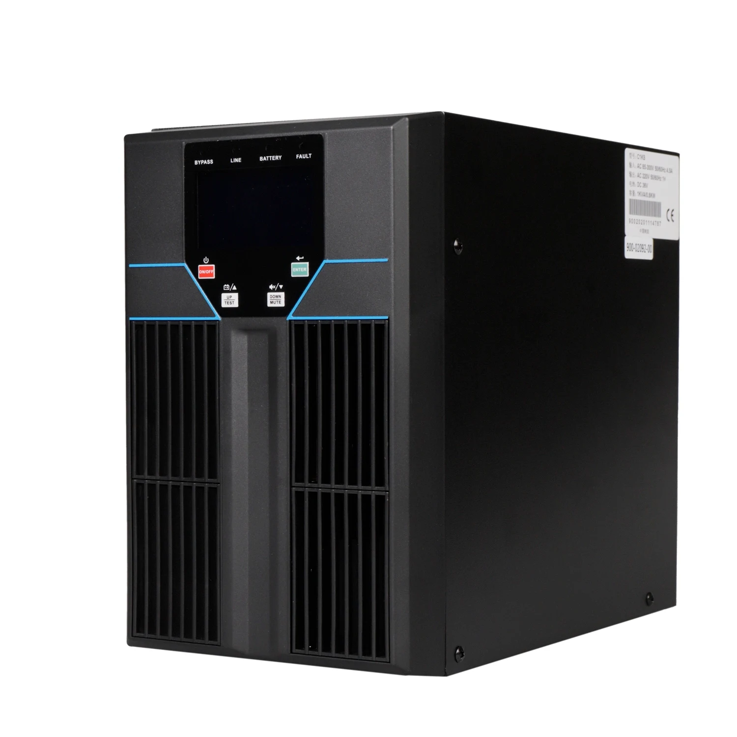 Black Lightning Protection LCD Display High Frequency Online UPS 1KVA  Single Phase with Long Backup Pure Sine Wave UPS