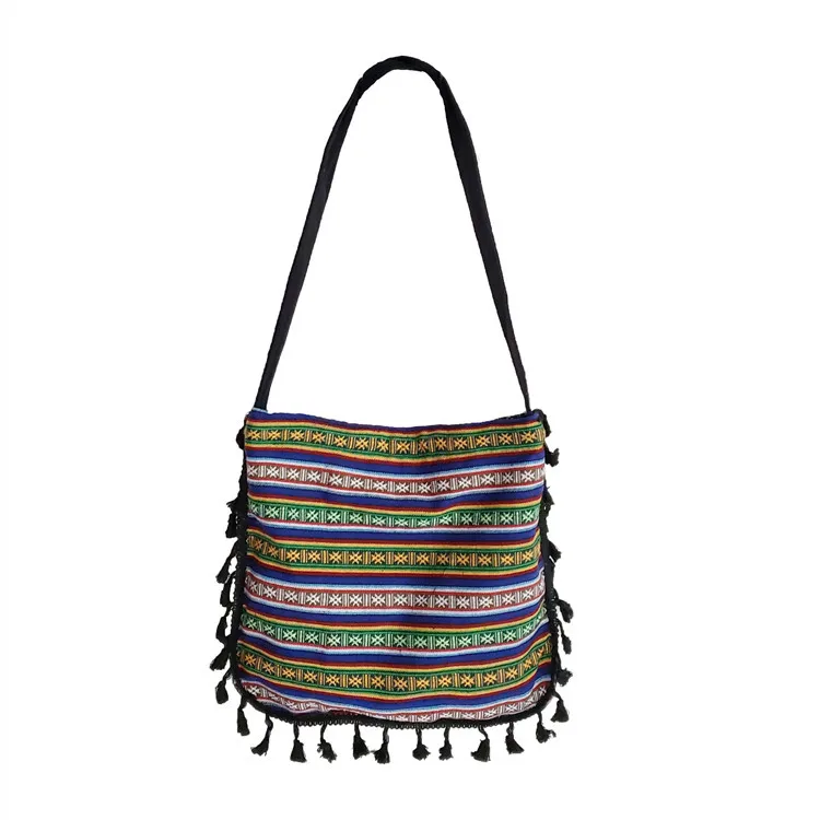 New Style vintage art Bohemian canvas bag eco friendly  cotton bag tote bag with pockets