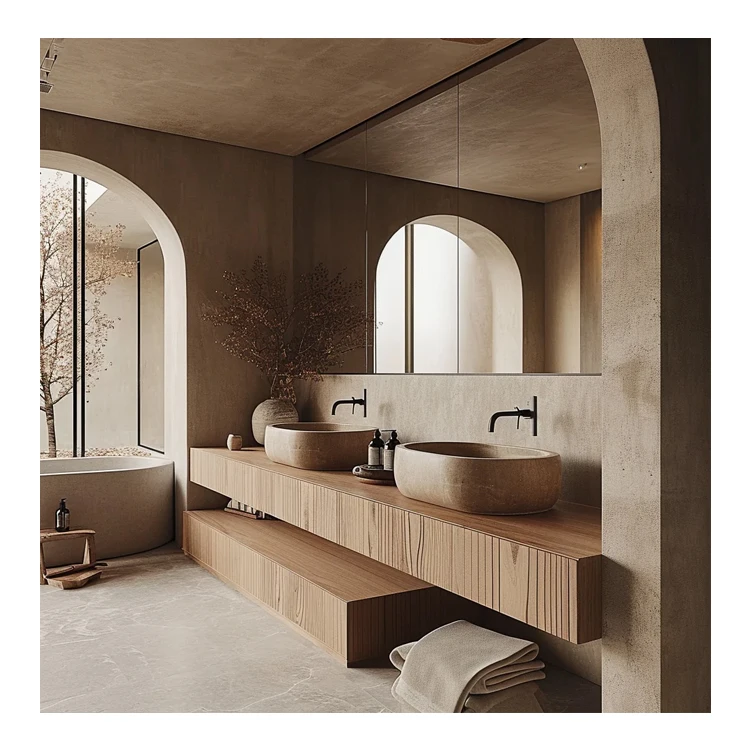 Modern simple design customize bath wall mounted furniture bathroom mirrored vanity cabinet with ceramic sink