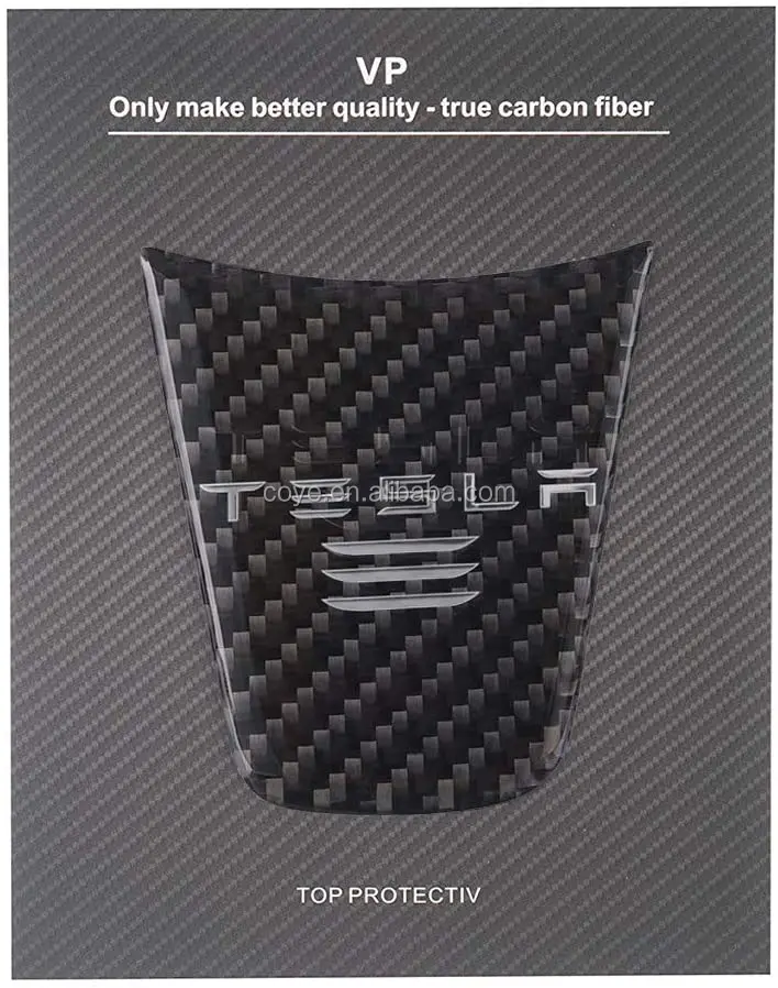 Tesla Model 3 Steering Wheel Cover,3D Car Carbon Fiber Steering Wheel Decoration Sticker for Tesla Model 3