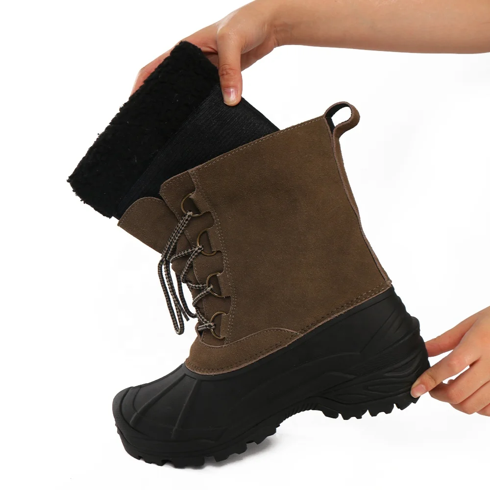 Мужские зимние ботинки, водонепроницаемая изолированная нескользящая подошва, съемная подкладка, Уличная обувь для пешего туризма, альпинизма