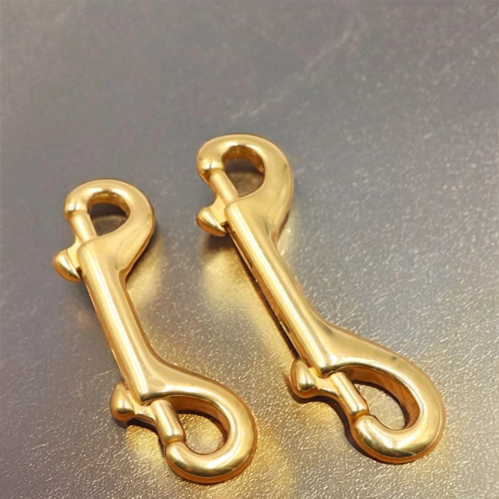 hot sale 90mm 100mm 116mm 120mm high quality metal carabiner clasp brass double end snap hook for diving