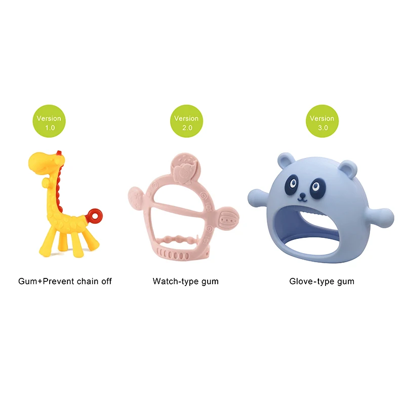 Original BPA Free Teething Smart Grip Rattle Sensory Toy Teether Fruit & Animal Soft Toy 100% Silicone Chewing teeth joy