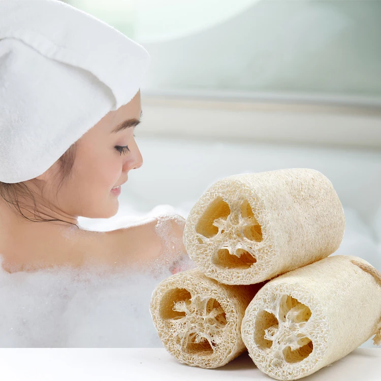 Wholesale Bulk Loofah Sponge Natural Raw Material Cellulose Exfoliating Body Luffa Scrubber Sponge Bathing Shower Loofah