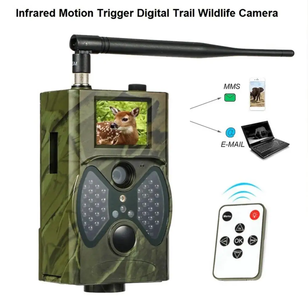 HC300M Powerful Hunting Digital Infrared Camera Trail Animal HD Camera 940NM GSM MMS SMTP Clear Imaging Super Solar Battery Life