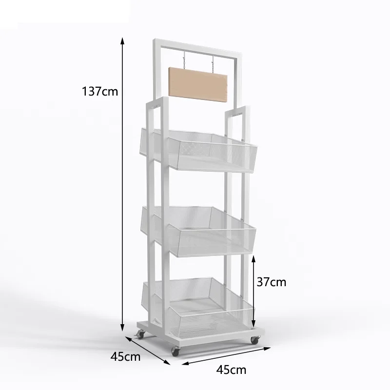 Customized Snacks Drink Toys Multi-layer Mobile Supermarket Shelf Display Rack