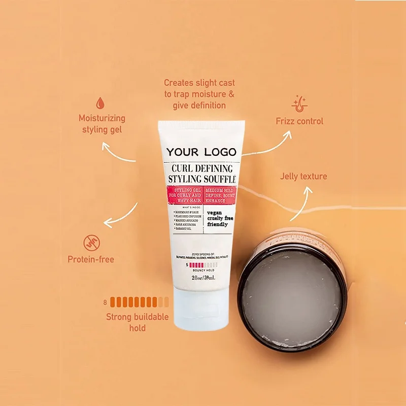 Wholesale Water Based Strong Hold Water Locking Pro Style Hair Gel Curly Wavy Vegan Medium Hold Styling Gel