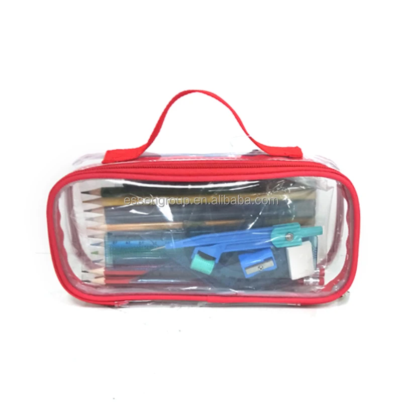 
Transparent PVC Pencil Case Set With Stationery For Kids 