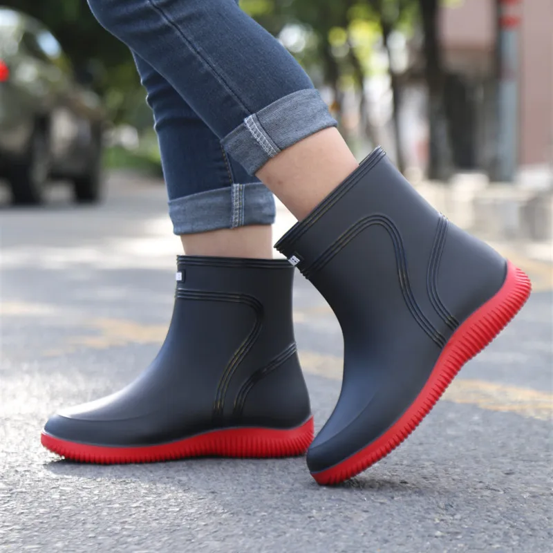 Europe and the United States fashion rain shoes men low-top non-slip rain boots rubber fishing work water shoes