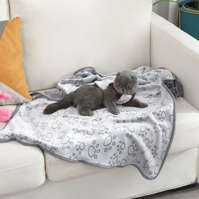 Pet Paw Blanket Dogs Cats Throw Blankets Cover Pet Mats Pats Sofa Bed Cover for Pet Sleep Rest