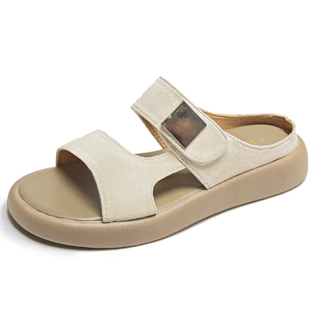 UP-0843J 2024 New Style Flat Shoes 42 size Casual Beach Sandals for Women