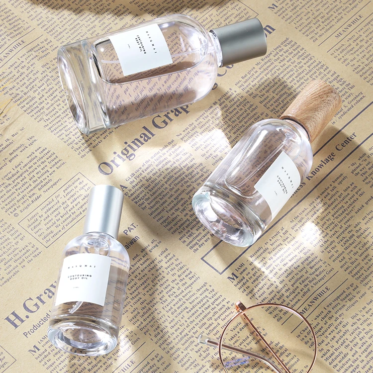 30ml 50ml Free Sample Empty Luxury Round Shoulder Cylinder Spray Parfum Bottles Perfume Pump Glass Bottle