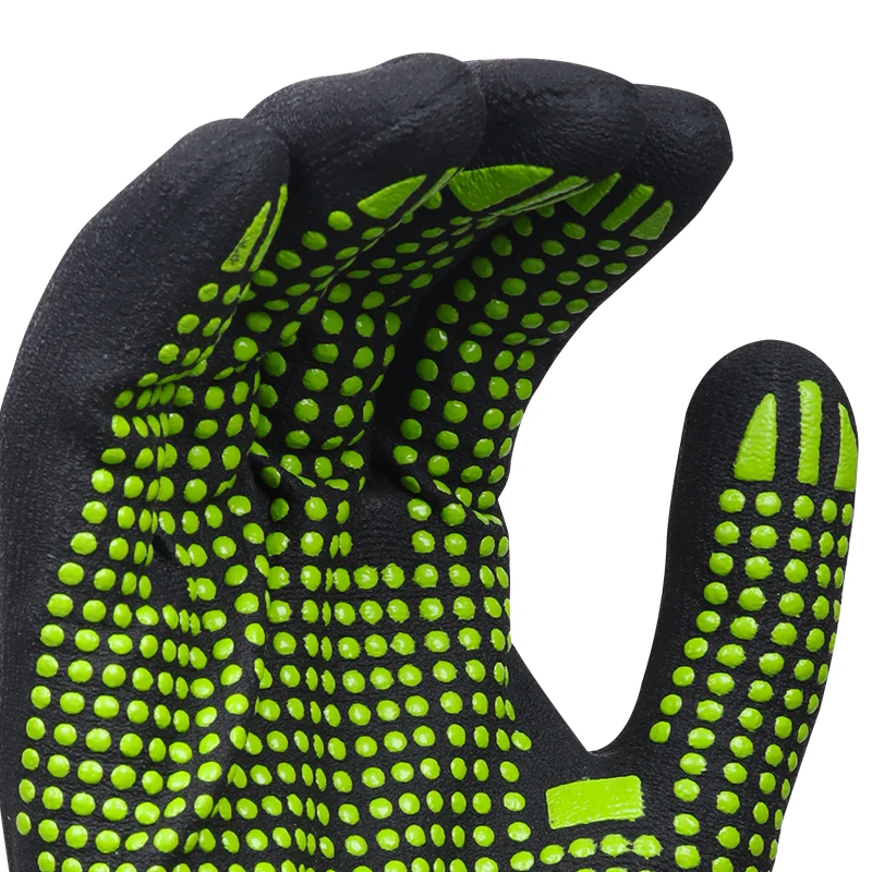 XINGYU General Purpose EN388 Breathable Construction Spandex Nylon Knitted  Safety Gloves Nitrile Foam Dotted Work Gloves