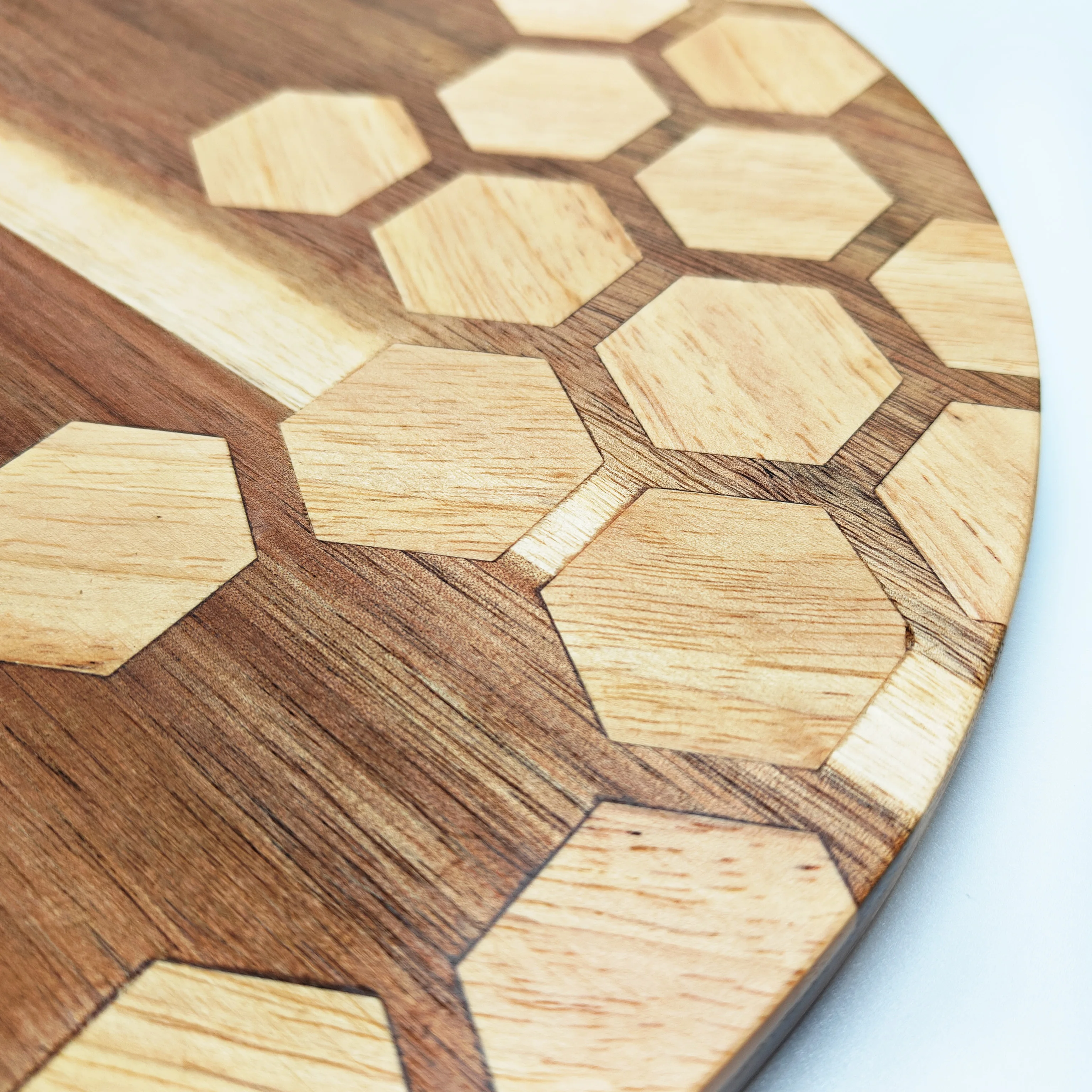 Round Acacia Wood Cutting Board with Handle Wood Pizza Peel Charcuterie Board