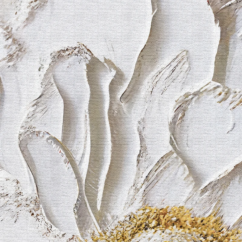 100% Hand Painted Abstract Golden Flower Oil Painting Canvas Art Decorative Classic Flower Wall Painting Frames Wall Art