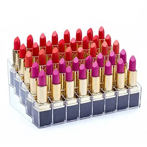 Hot Sale Modern Clear Acrylic Cosmetic Showcase Organizer Storage Lipstick Display Stand  For Lipstick