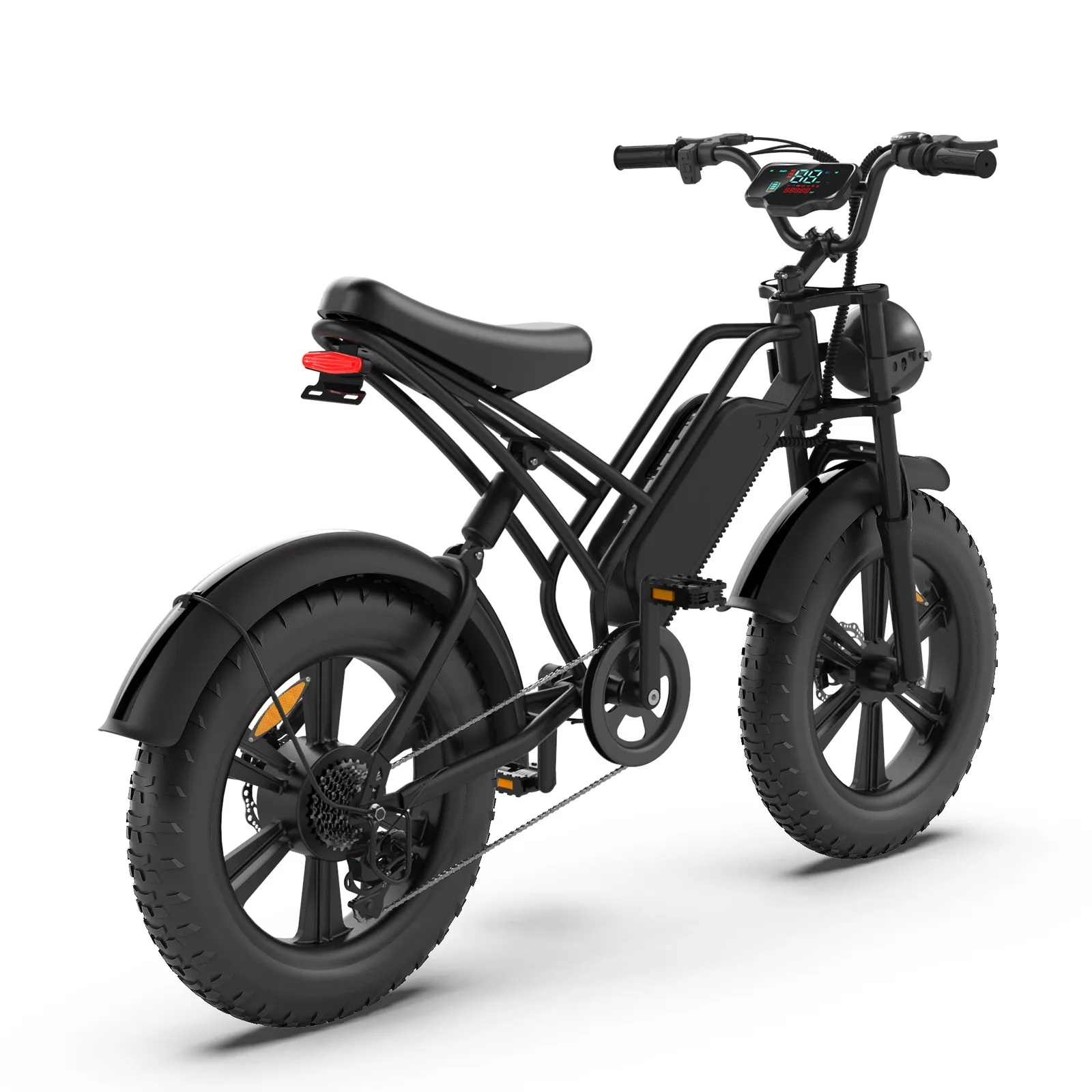EU US warehouse 20 inch fat tire Electric hybrid bike 7 speed high-capacity iron frame motor bicycle