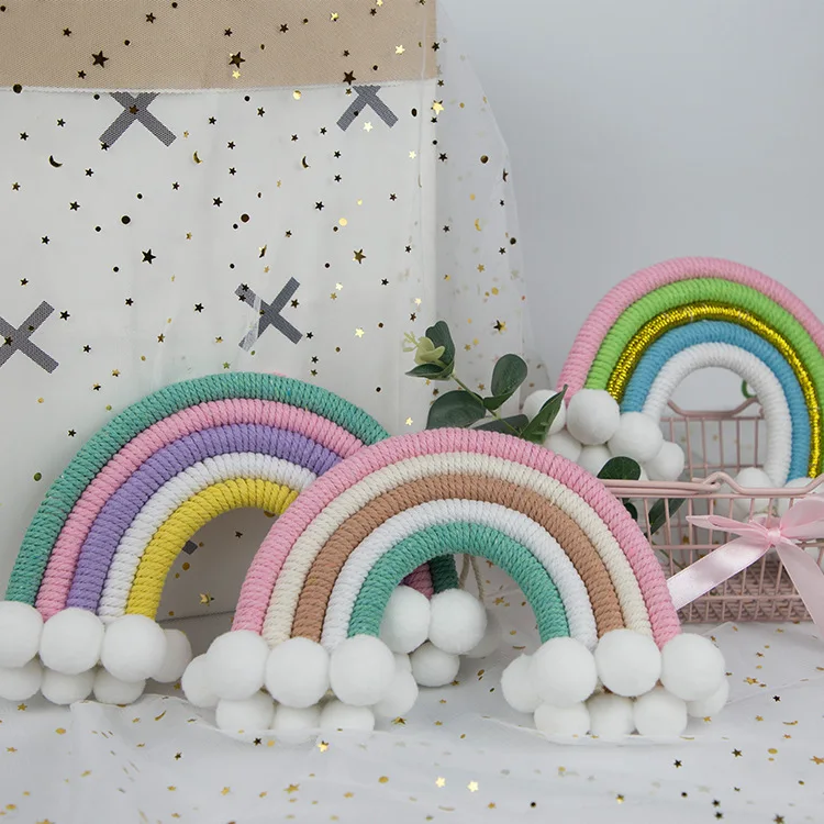 kids room wall decorations Colorful woven decorative ball wall hanging pendant art wall