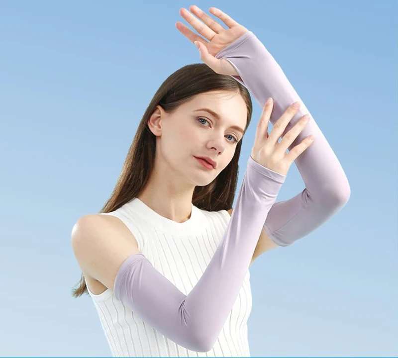 Custom Men Protective Compression Basketball Volleyball Football Sport UV Cycling Ice Silk Arm Cool Sleeve