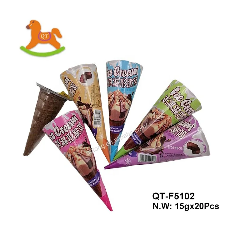 Ice cream shaped chocolate snacks corn filled bites chocotasty