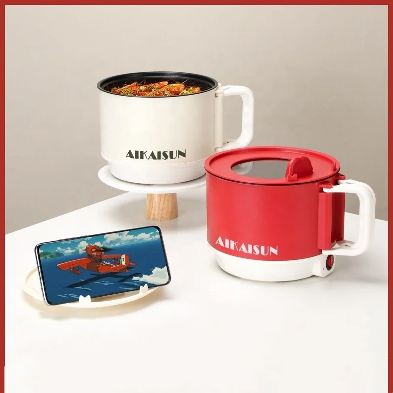 Noodle Bowl Small Household Kitchen Electric Cooking Pot, Household Multi-functional One-click Plastic UK 220 Volt English 450
