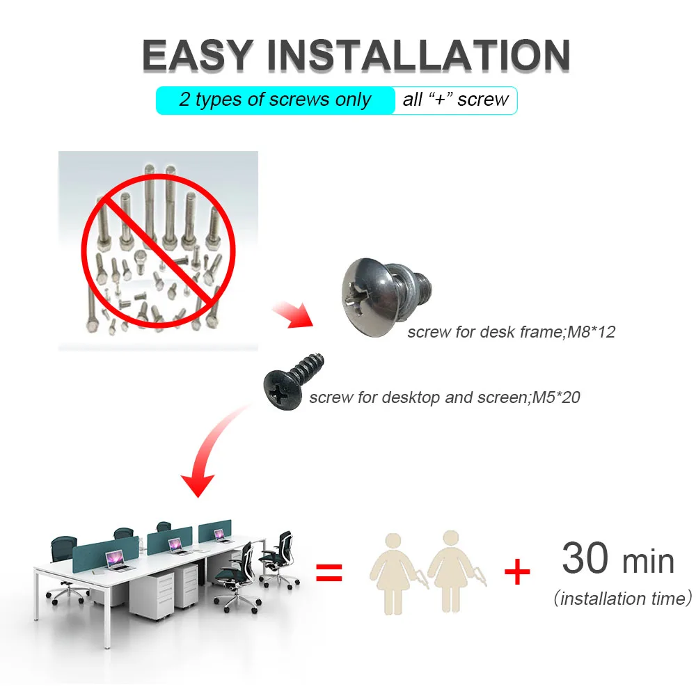 Coworking Desk Melamine Office Call Center Desk Modern Work Station For 6 Person