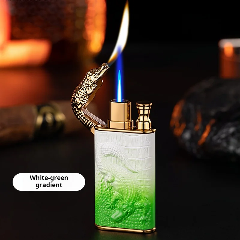 Unique Crocodile Head Gas Lighter with 3D Sculpture Flame Conversion and Jet Flame for Household and Outdoor Use