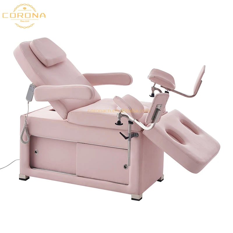 Clinic Hospital Gynecology Chair Exam Bed 2 Motors Electric Massage Treatment Table With Cabinet