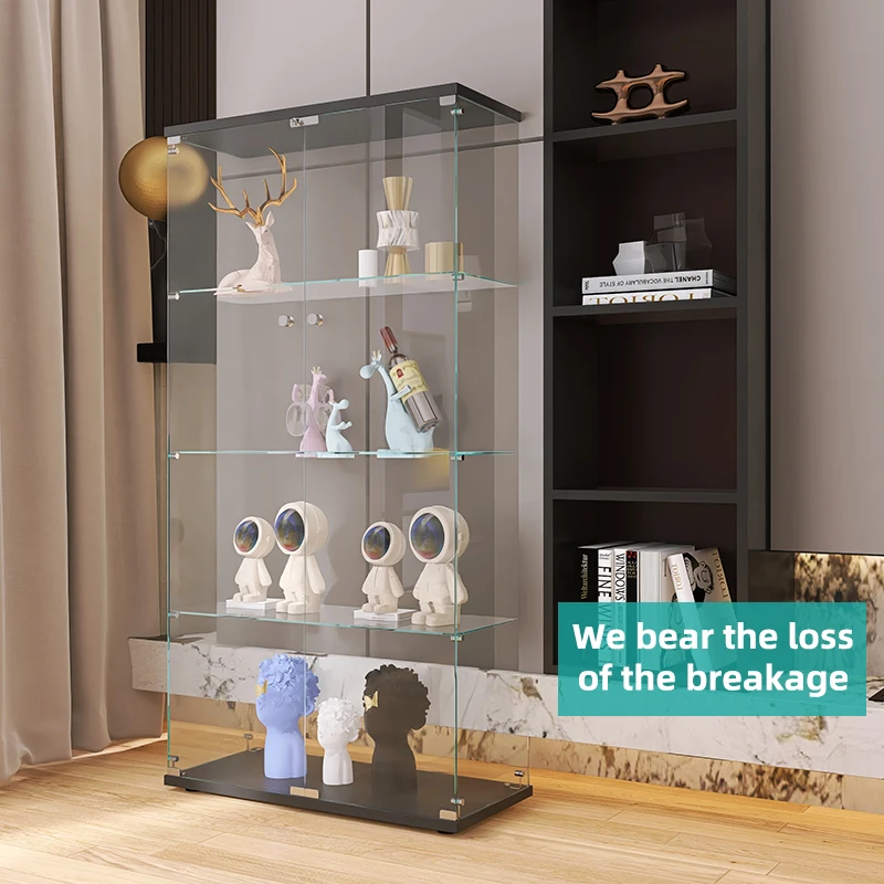 Прямая продажа с фабрики стеклянный витринный шкаф полным зрением стеклянные шкафы