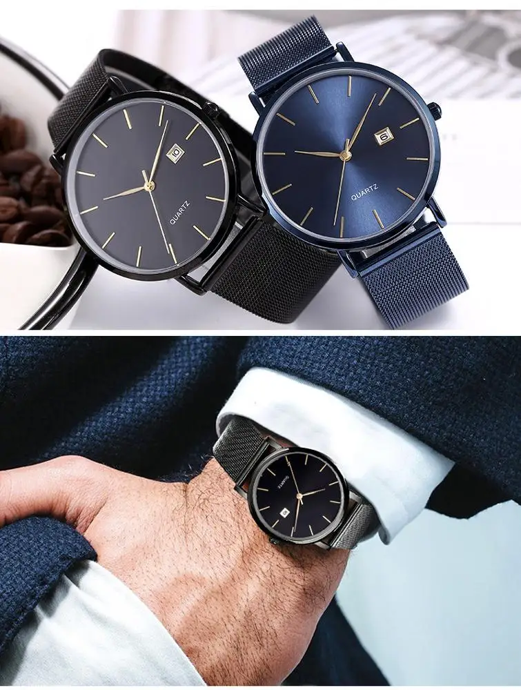Minimalist Mens Women Couple Watches Classic Simple OEM Custom Logo Wristwatch Timepiece Quartz Drop shipping Wristwatches