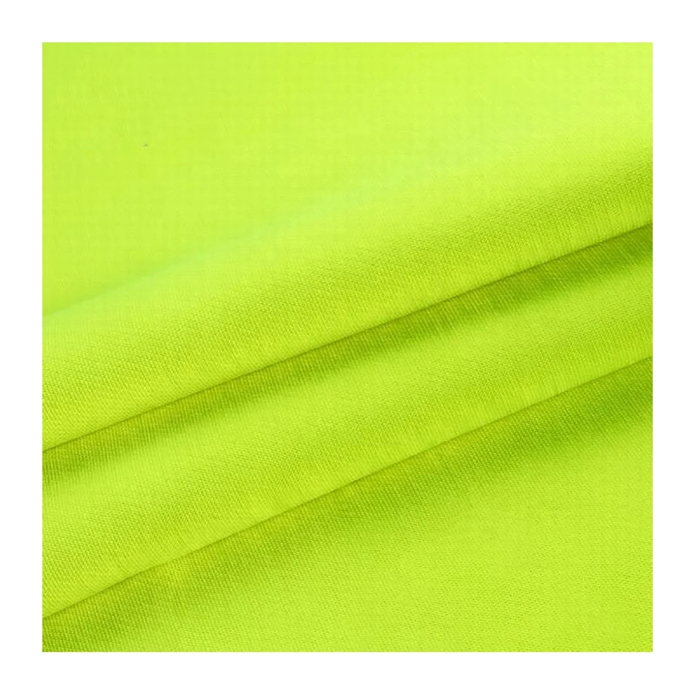 Fluorescent green knit tricot brushed terry one side brushed wellness 100% polyester fleece fabric