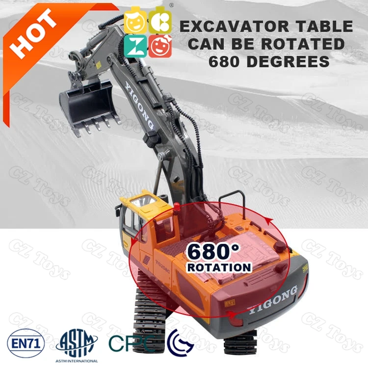 Amazons Best Seller List 1/8 RC Hydraulic Excavator Toy Radio Control Car Remote Control Rc Excavator Toys for Boys
