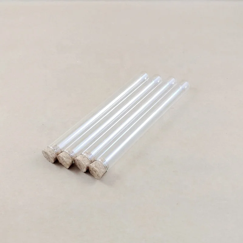 Factory Wholesale High Quality Round Bottom Test Tube with Cork/Glass Test Tube/Test Tube Glass with Wood Lid for Test Lab