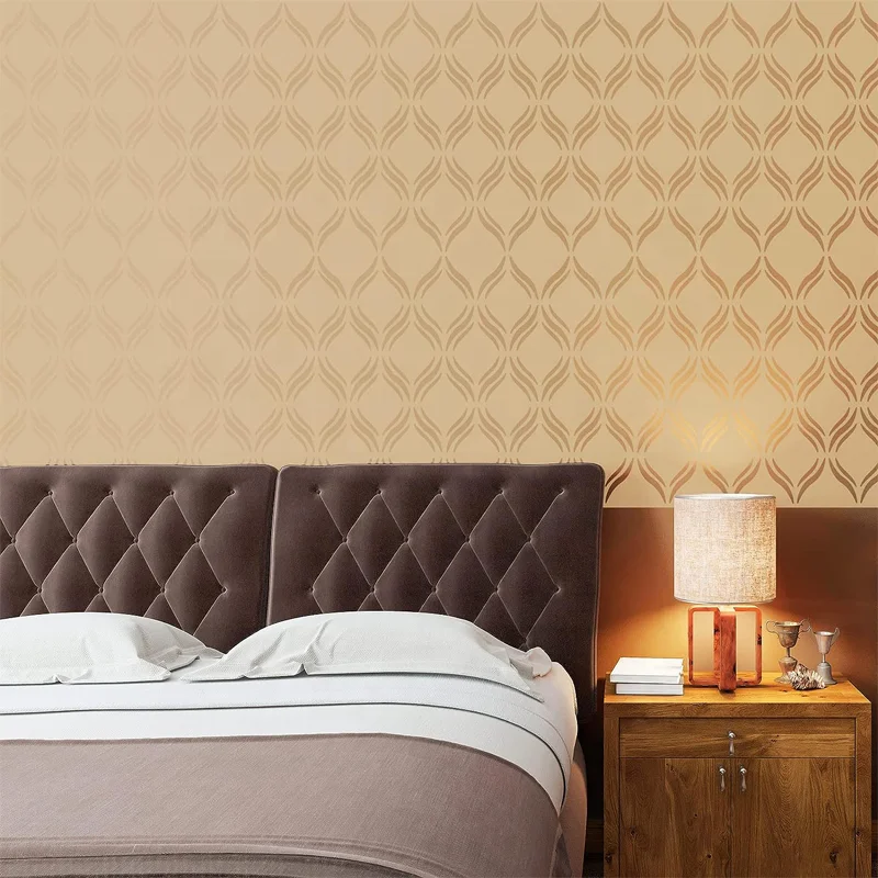 8 Pieces 12 x 12 Inch Wall Stencils for Painting Geometric Modern Herringbone Wall Stencils Wall Decor