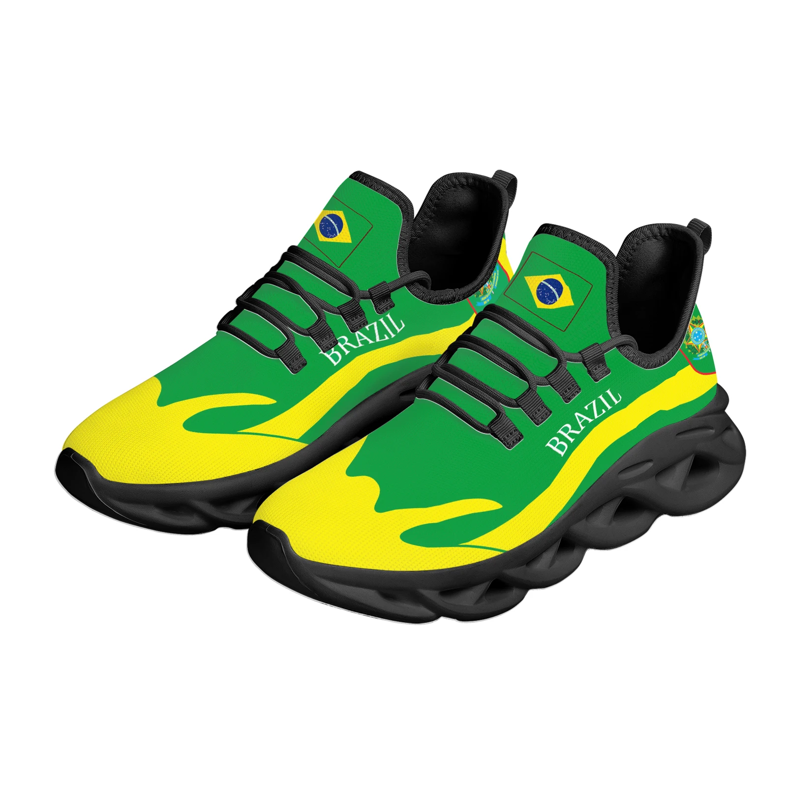 Brazil country flags designs sneaker for man Sneaker with green yellow Sports Shoes Breathable lightweight Footwear wholesale