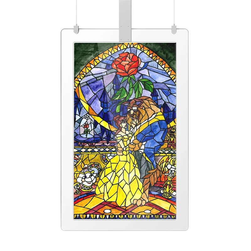 Ultra thin Hanging double-sided poster screen advertising machine Intelligent window ultra HD advertising machine