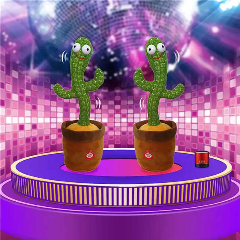 Dancing Cactus Electron Plush Toy Soft Plush Doll Babies Cactus That Can Sing And Dance Voice Interactive Cactus Plush Toy