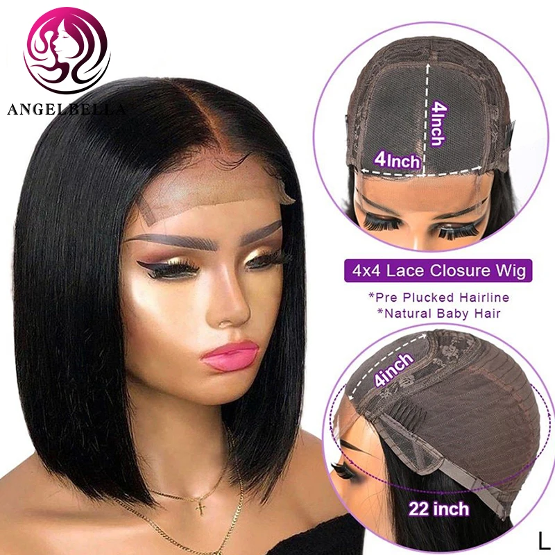 Transparent HD Lace Front Bob Wig With Closure Human Hair Lace Frontal Wigs For Black Women Brazilian Virgin Hair Bob Lace Wigs