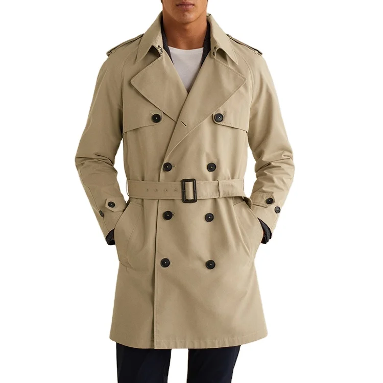 Men Autumn Trench Coat Men Classic Double Breasted  Long Jacket British Style Overcoats Business Wear Trench Coat for Men