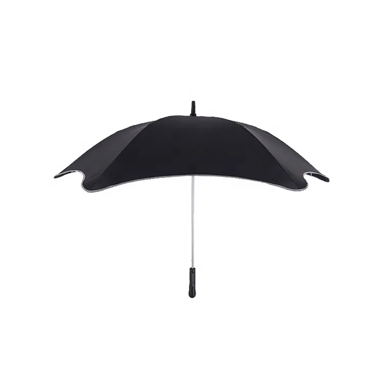 Logo Prints Semi-automatic Straight Umbrella Polyester Blunt Umbrella