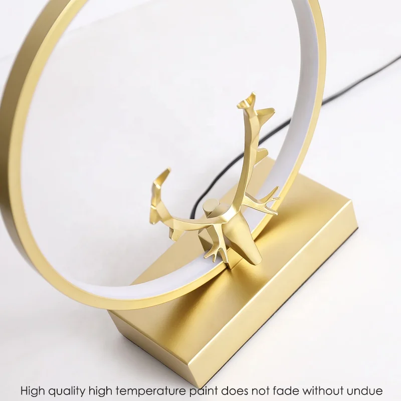 
Modern and simple hotel bedroom golden luxury decoration LED bedside lamp table lamp 