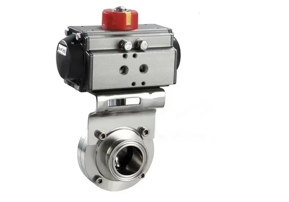 Sanitary pneumatic butterfly valve