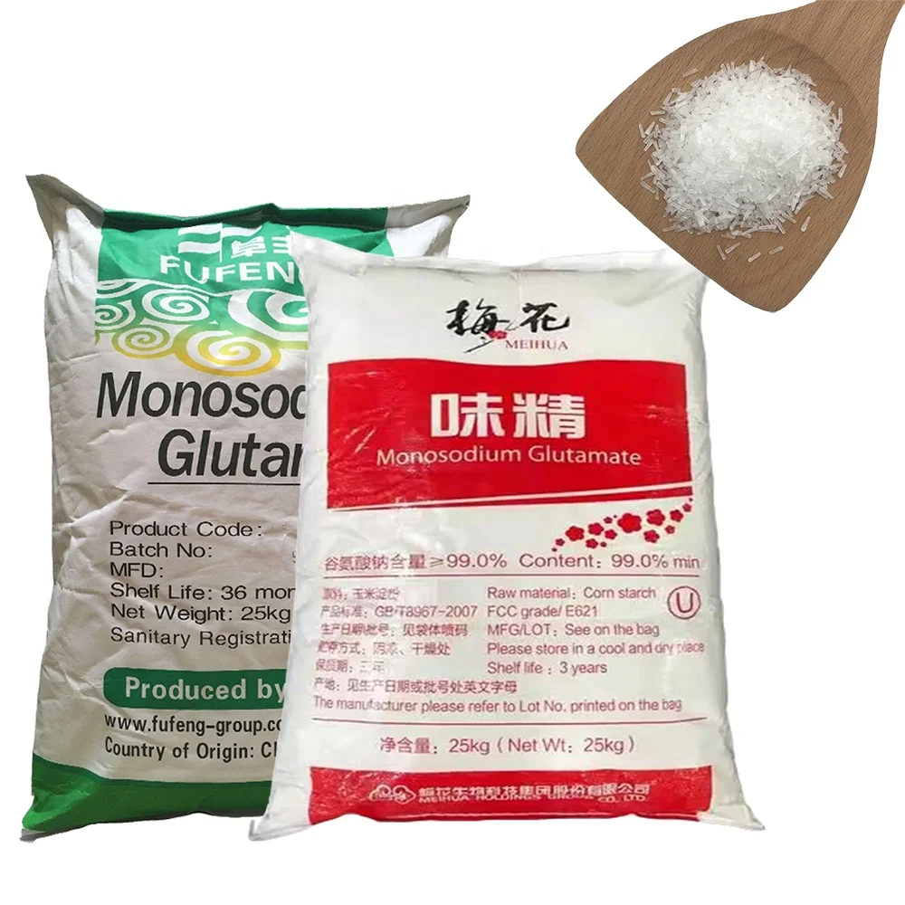 Factory supply HALAL 25kg 99% LINGHUA /Meihua /Fufeng MSG Monosodium Glutamate