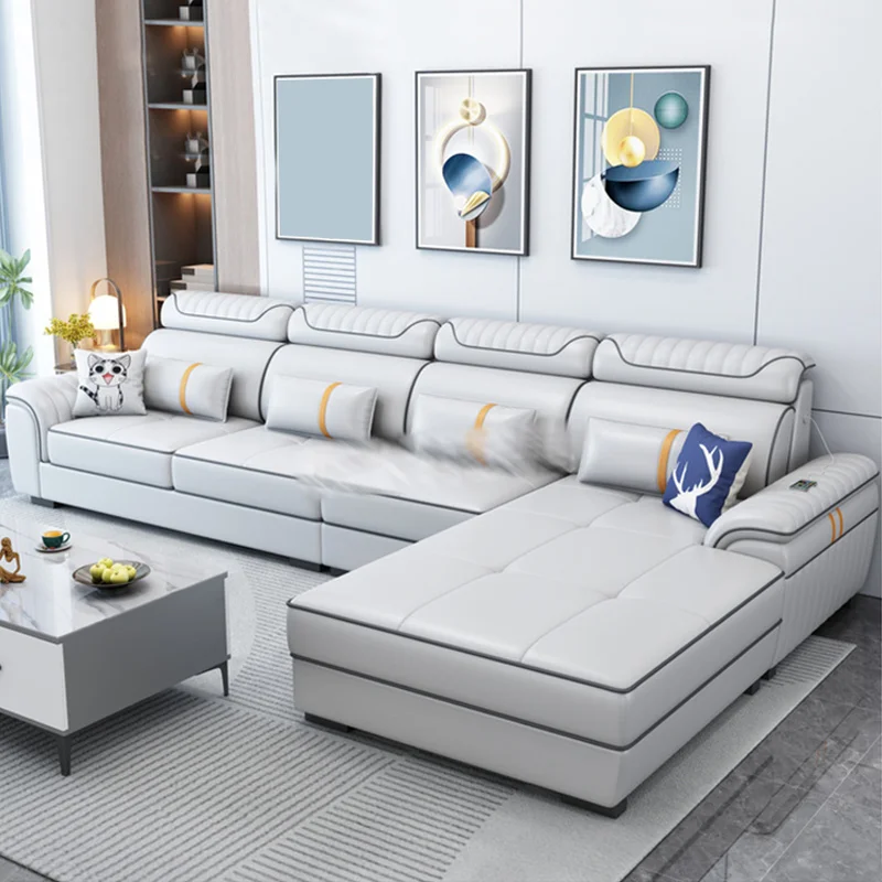 Factory FUN NEST Italian modern corner sofa furniture soft foam U shape sofa home luxury ash wood frame villa sofa set furniture